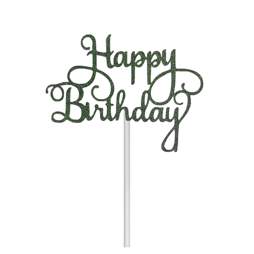 Birthday Cake Topper Glitter - Green
