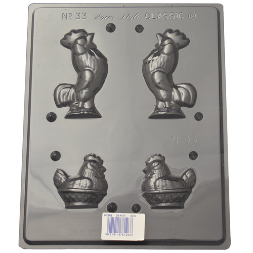 Home Style Chocolates Rooster & Hen Chocolate Mould