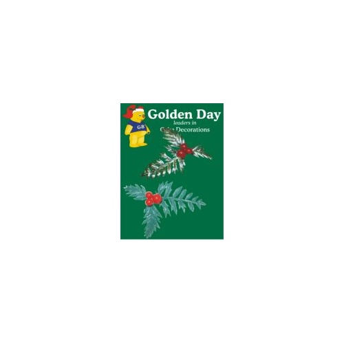 Gold & Green Plastic Holly