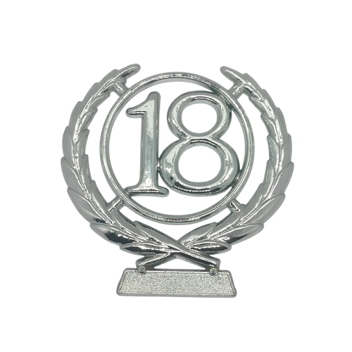 Silver Plastic 18 Wreath 6.5cm