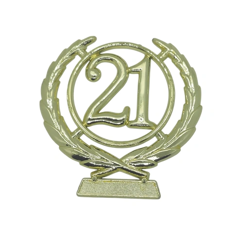 Gold Plastic 21 Wreath 6.5cm