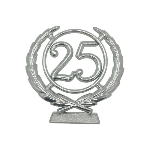 Silver Plastic 25 Wreath 6.5cm