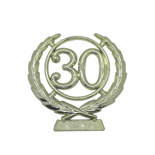 Gold Plastic 30 Wreath 6.5cm