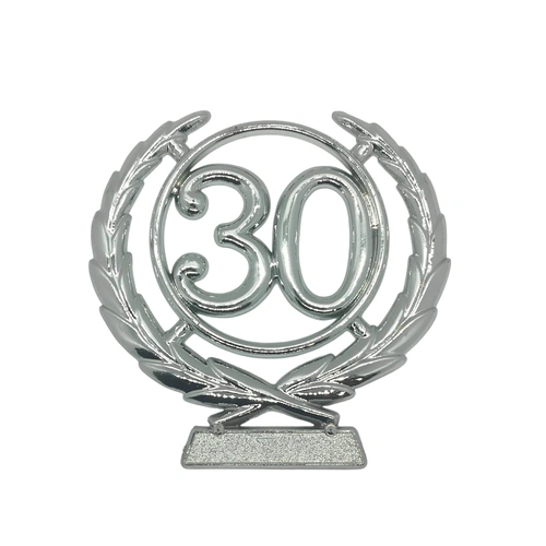 Silver Plastic 30 Wreath 6.5cm