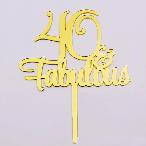 40 & Fabulous Gold Cake Topper