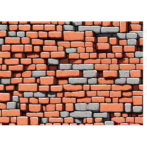 Brick Wall Edible Image #03 - A4