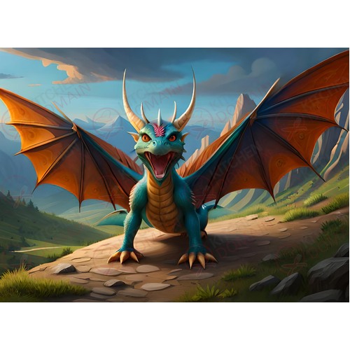 Dragon Edible Image #09 - A4