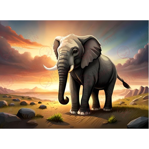 Elephant Edible Image #01 - A4