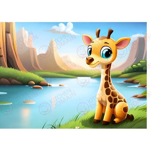 Giraffe Edible A4 Image - #02