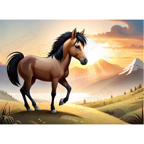 Horse Edible A4 Image - #02