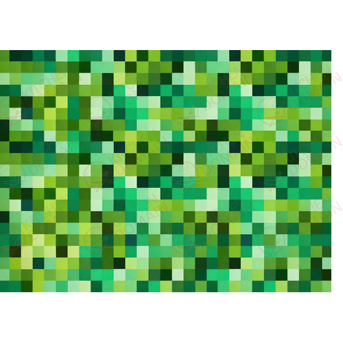Green Pixels Small  Edible Image #01 - A4