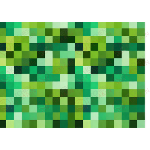 Green Pixels Medium Edible Image #02 - A4