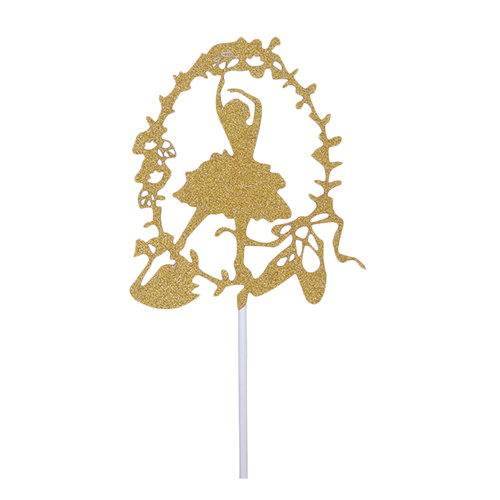 Ballet Dancer Topper - Gold Glitter