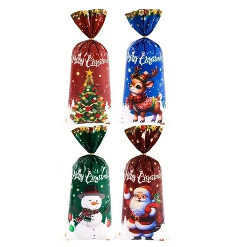 Santa-Reindeer-Tree-Snowman Christmas Treat Bags 10pcs