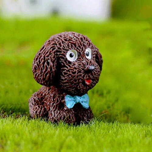 Mini Dog Figure Dark Brown