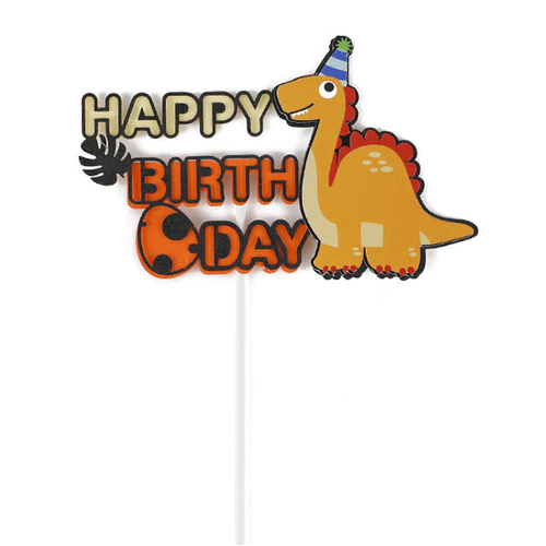 Orange Dinosaur Cake Topper 