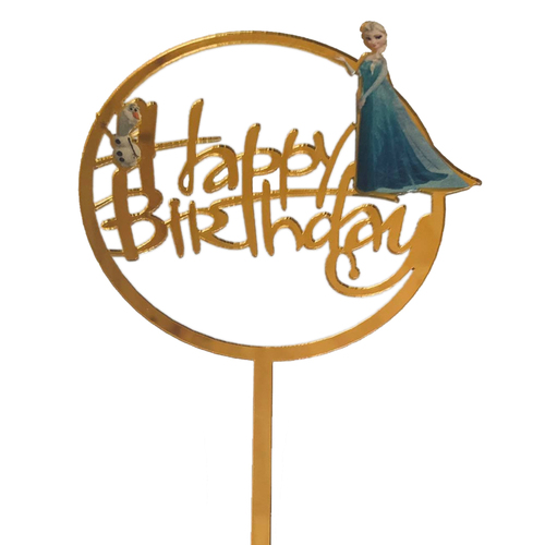 Acrylic Frozen Happy Birthday Topper