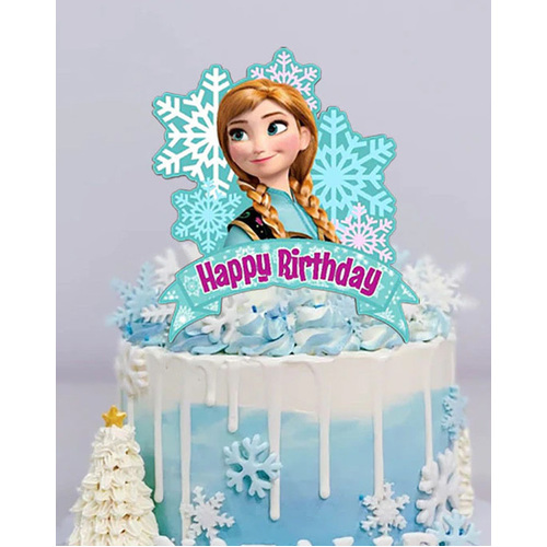 Acrylic Frozen Anna Happy Birthday Topper