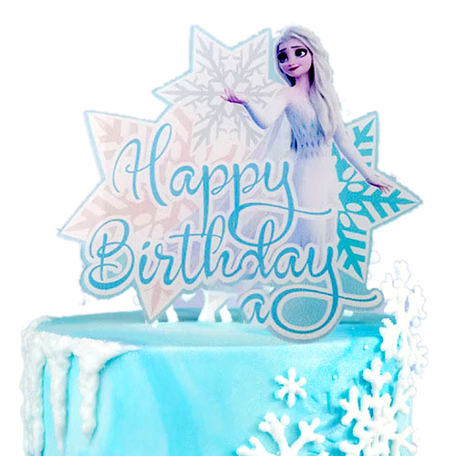 Acrylic Frozen Elsa Happy Birthday Topper