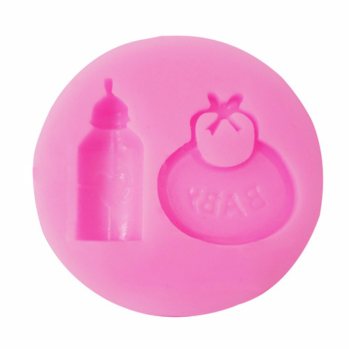 Baby Bottle and Bib Silicone Fondant Mould