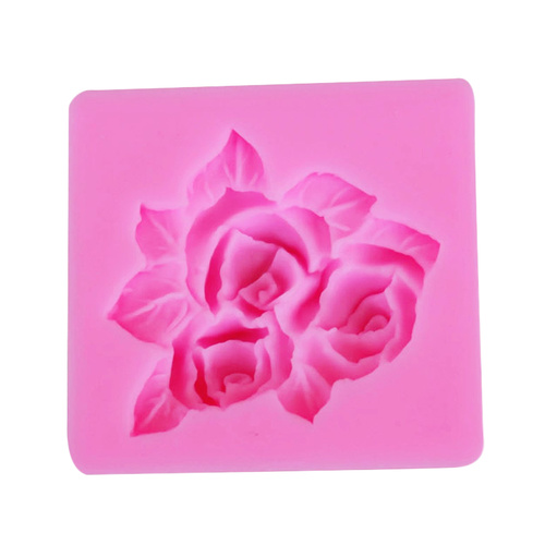 Rose With Leaves Silicone Fondant Mould