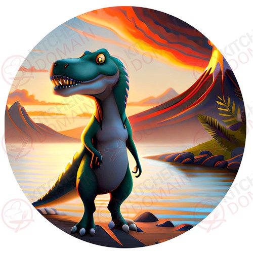 Dinosaur Edible Image #02 - Round