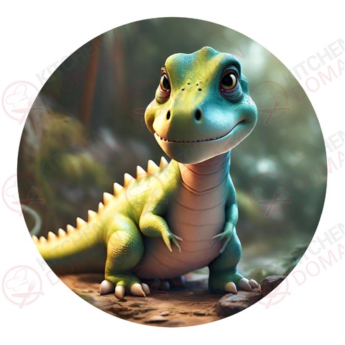 Dinosaur Edible Image #05 - Round