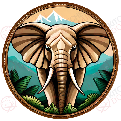 Elephant Edible Image #02 - Round