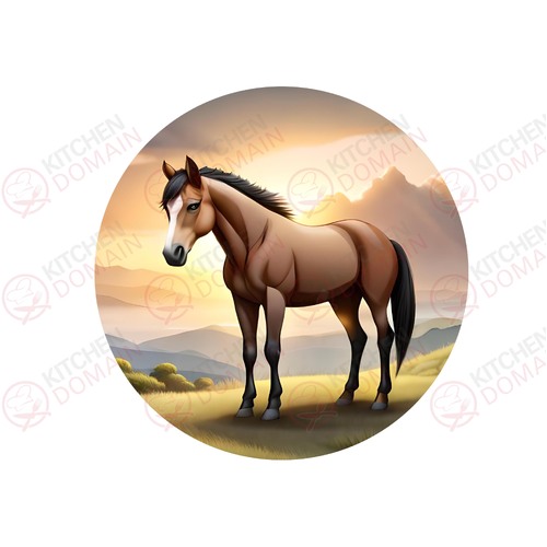 Horse Edible Image #01 - Round