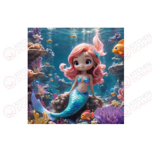 Mermaid Edible Image #02 - Square