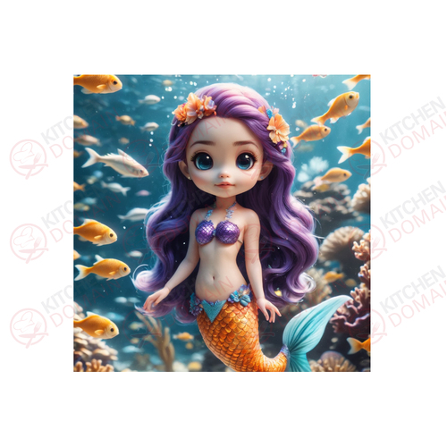 Mermaid Edible Image #03 - Square