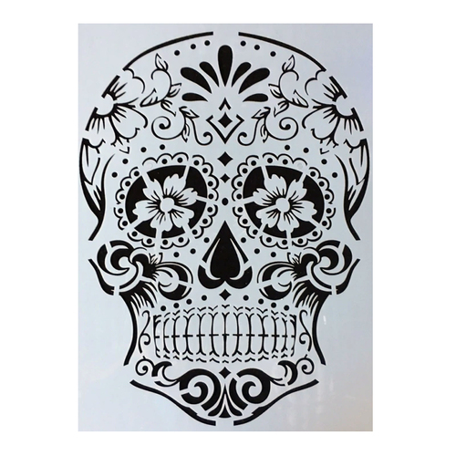 Extra Large Sugar Skull Stencil 