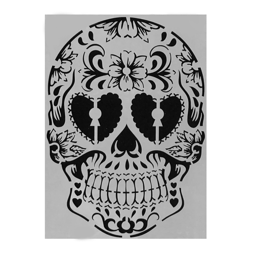 Extra Large Sugar Skull Stencil 29 X 20cm