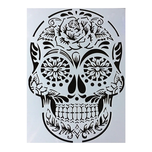 Extra Large Sugar Skull Stencil 29cm