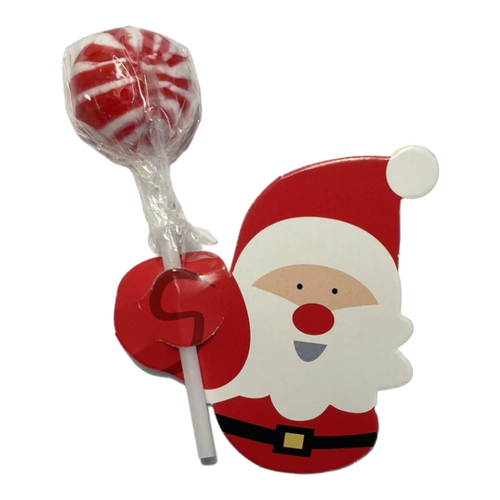 Cardboard Santa Lollipop Holder With Red Lollipop