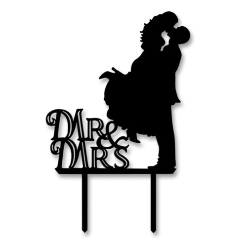 Acrylic Mr & Mrs Cake Topper 13cm