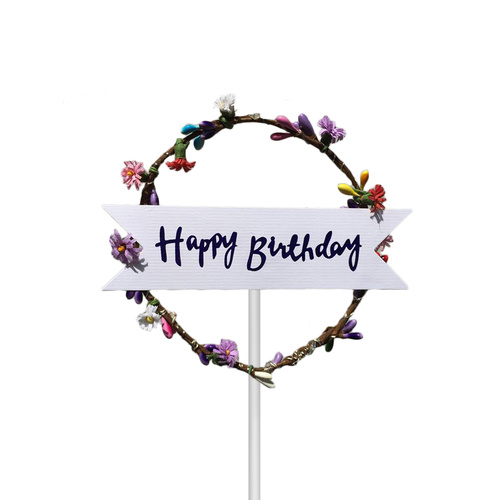 Led Light Up Multi Colour Happy Birthday Cake Topper