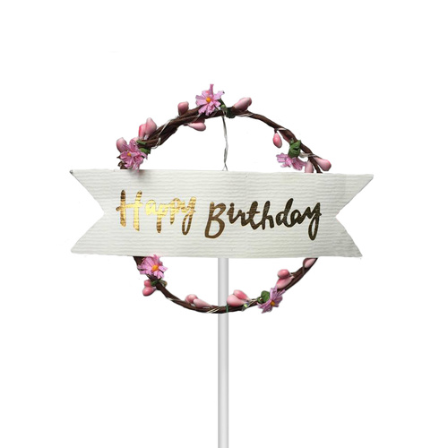 Led Light Happy Birthday Cake Topper