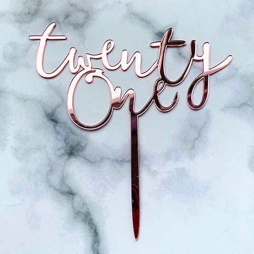 Twenty one Pink Cake Topper