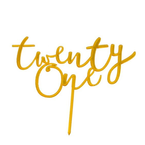 Twenty one Gold Cake Topper