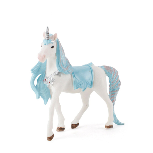 Blue/White Unicorn Resin Toy Topper