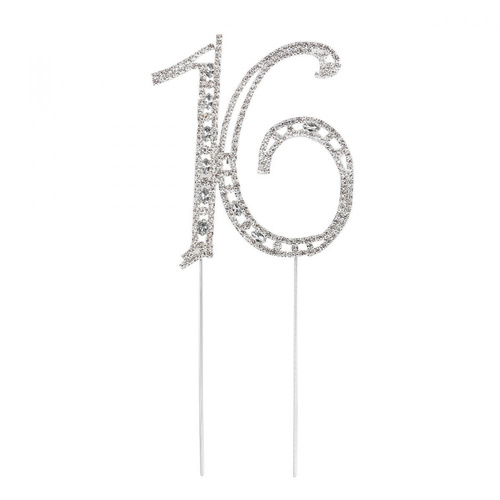 19cm Diamante Cake topper 16th
