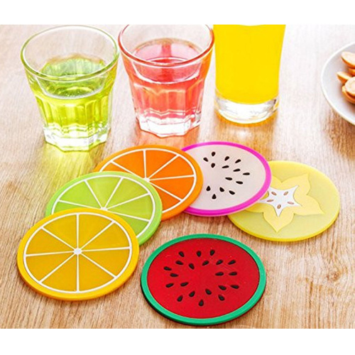 FRUIT SILICONE DRINK COASTERS SET OF 6