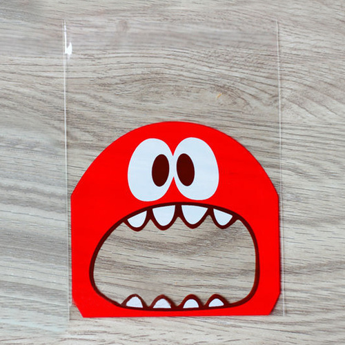 Red Monster Self Adhesive Bags 10cm - 25 Pack
