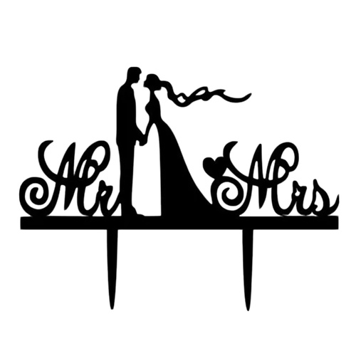 Acrylic Mr & Mrs Cake Topper 11cm