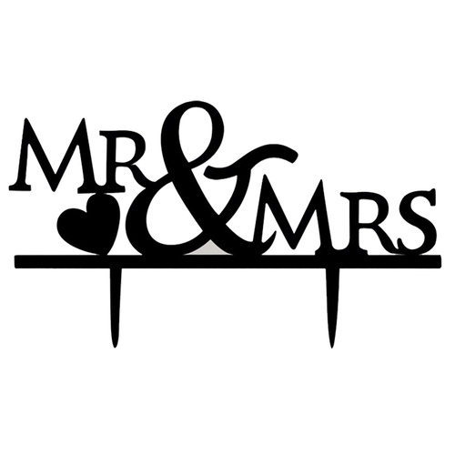 Acrylic Mr & Mrs Cake Topper 16.7cm