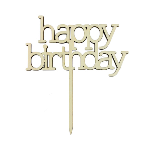 Wooden Happy Birthday Topper