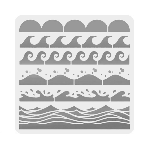 Extra Large Wave Stencil 30cm