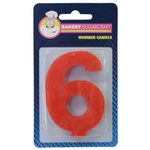 PLAIN NUMBER CANDLE - 6