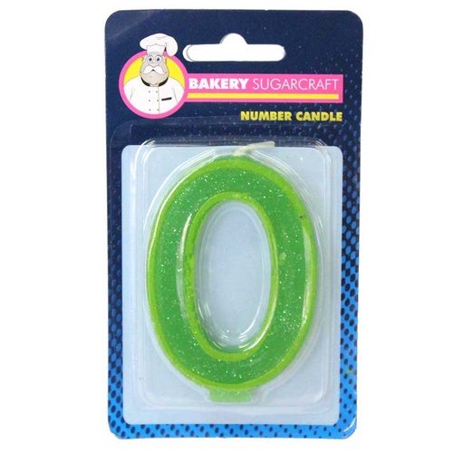 Glitter Numeral Candle - 0